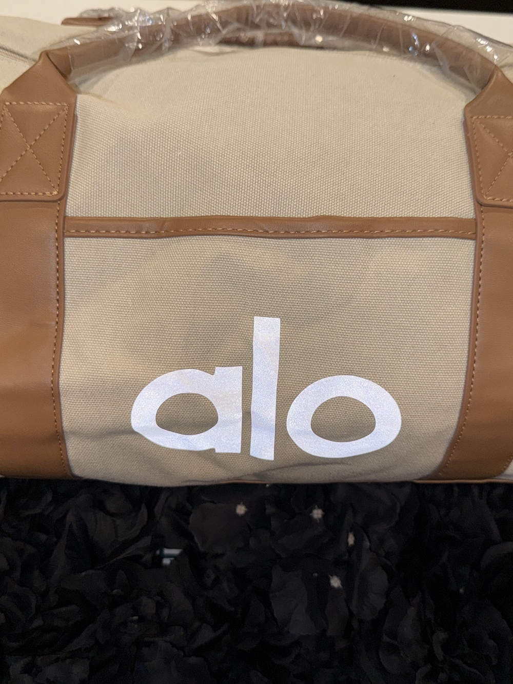 ALO Yoga Beige and Brown Travel Duffle Bag